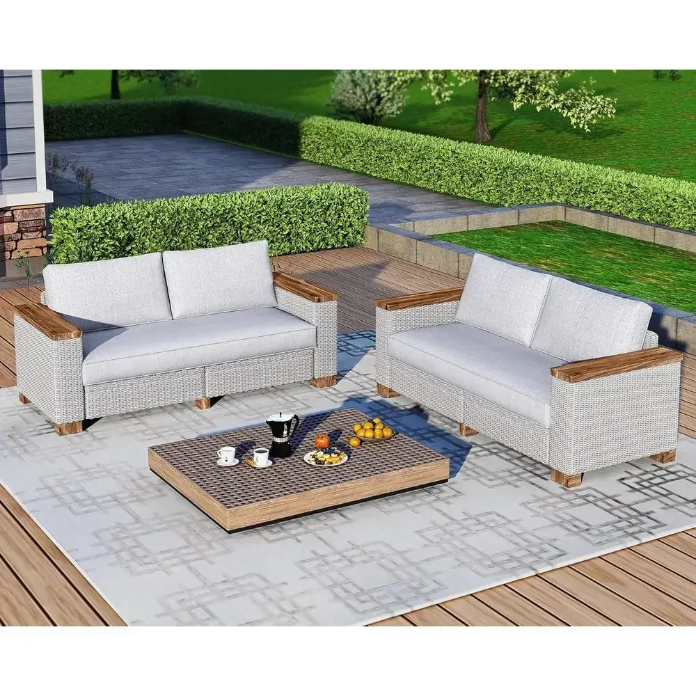 Furniture Leg Set - All-Weather Wicker 4-Piece Patio Furniture Set
