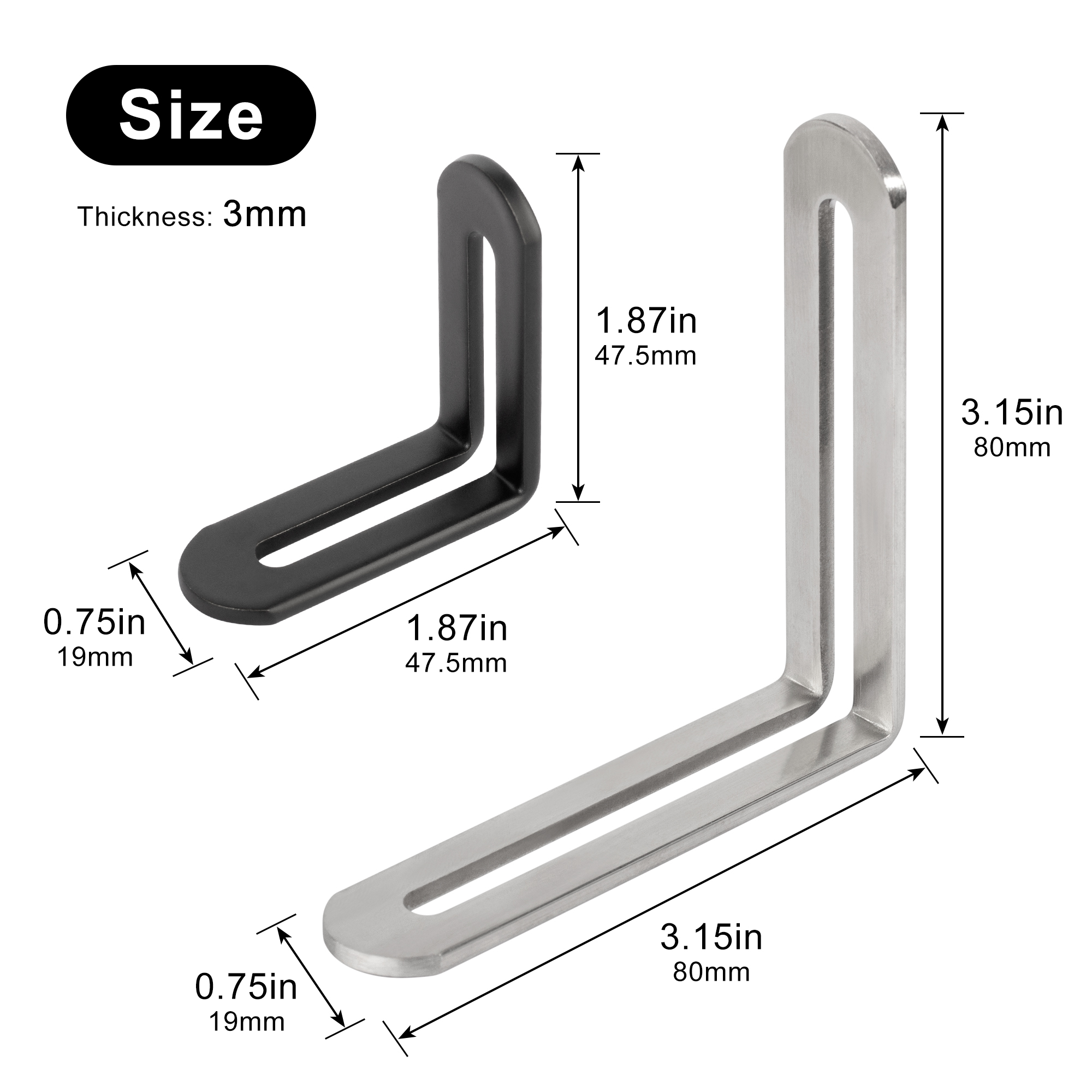 2pcs Corner Brackets Stainless - Shelf Peg Support reseña y precio