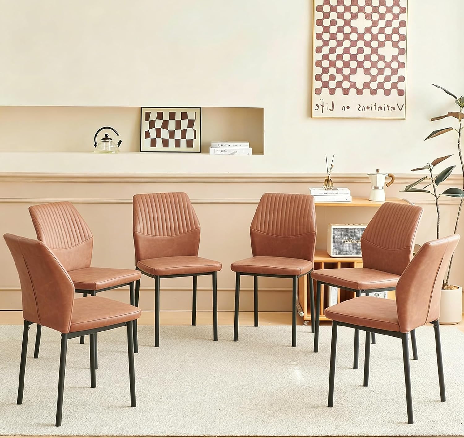 PU Leather Dining Chairs Set o - Furniture Leg Set reseña y precio