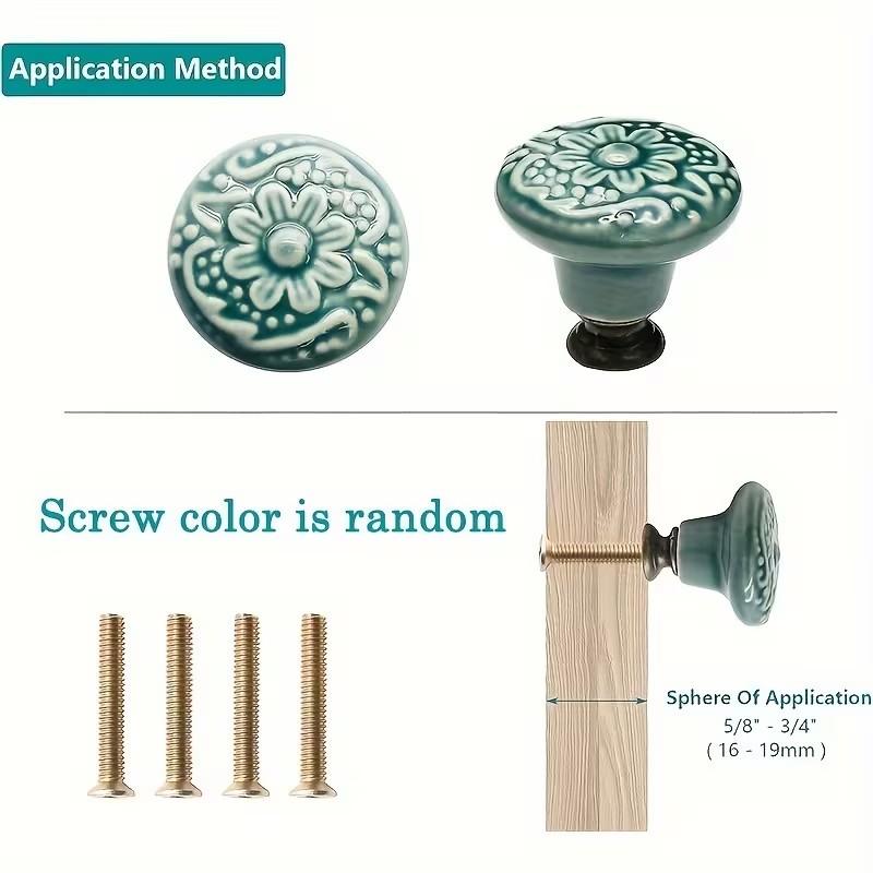 12pcs Ceramic Cabinet Knobs, F - Furniture Hardware Latch reseña y precio