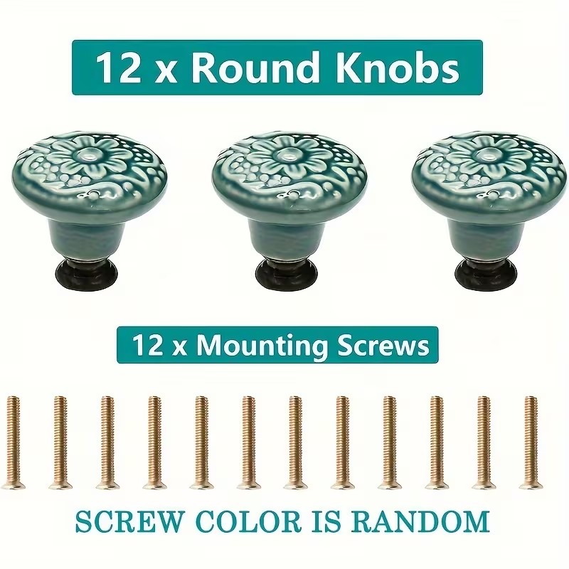 12pcs Ceramic Cabinet Knobs, F - Furniture Hardware Latch reseña y precio