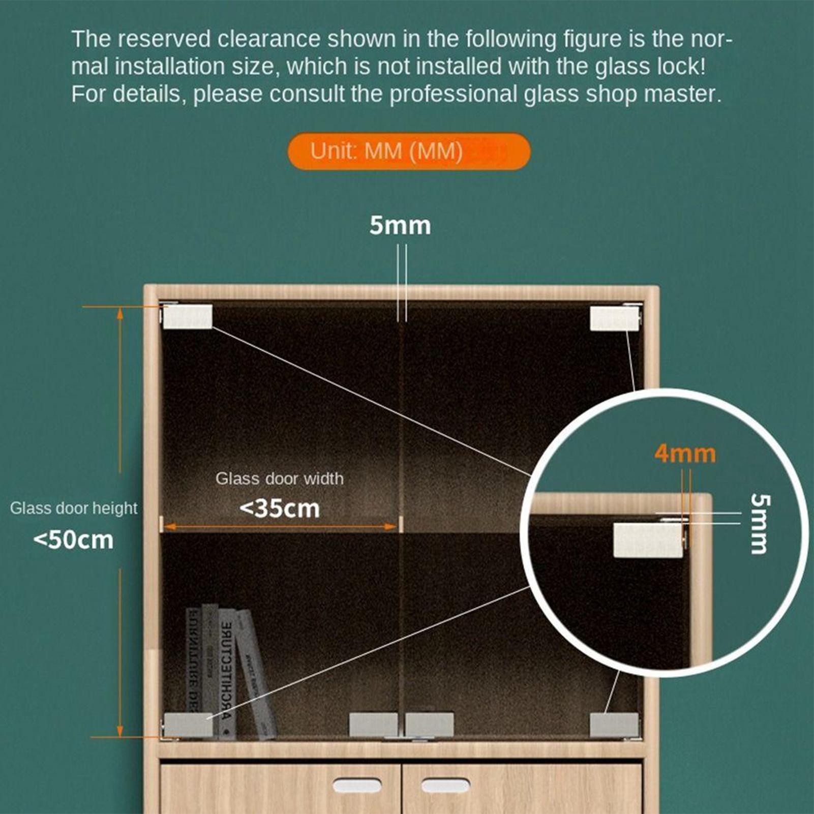 2pcs Non-Perforated Glass Door - Furniture Hardware Display reseña y precio