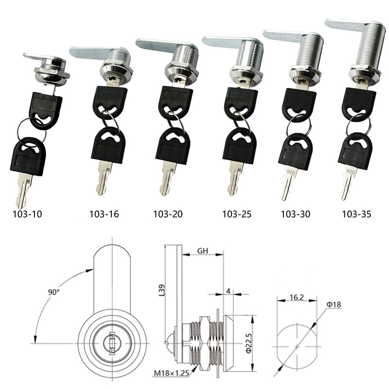 Cam Lock Security Lock 16-40mm - Office Furniture Hardware reseña y precio