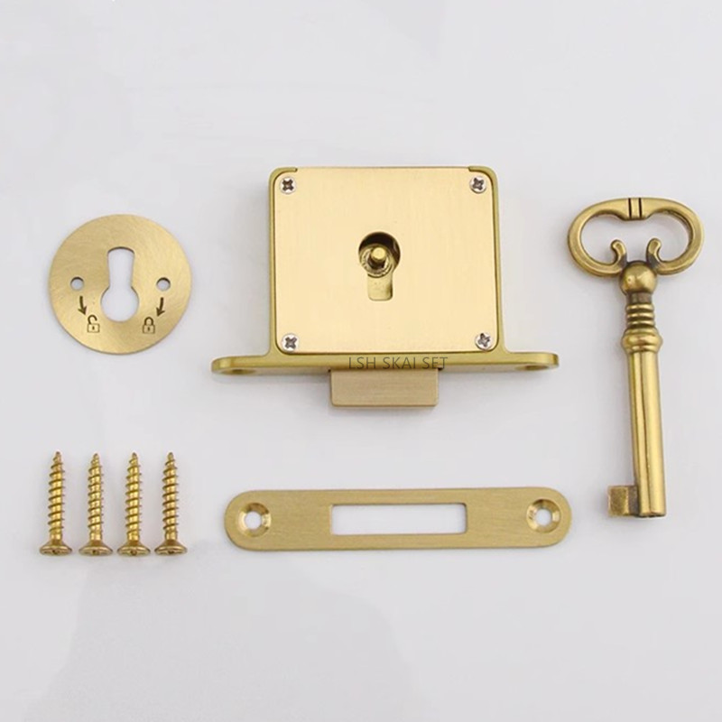 1PC Retro Brass Drawer Lock, O - Furniture Hardware Display reseña y precio