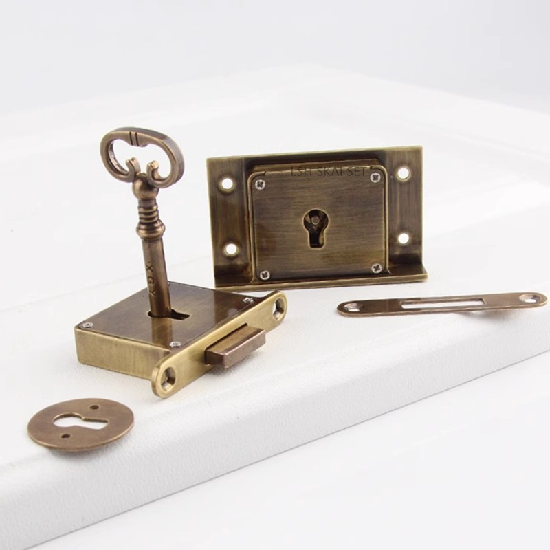 1PC Retro Brass Drawer Lock, O - Furniture Hardware Display reseña y precio