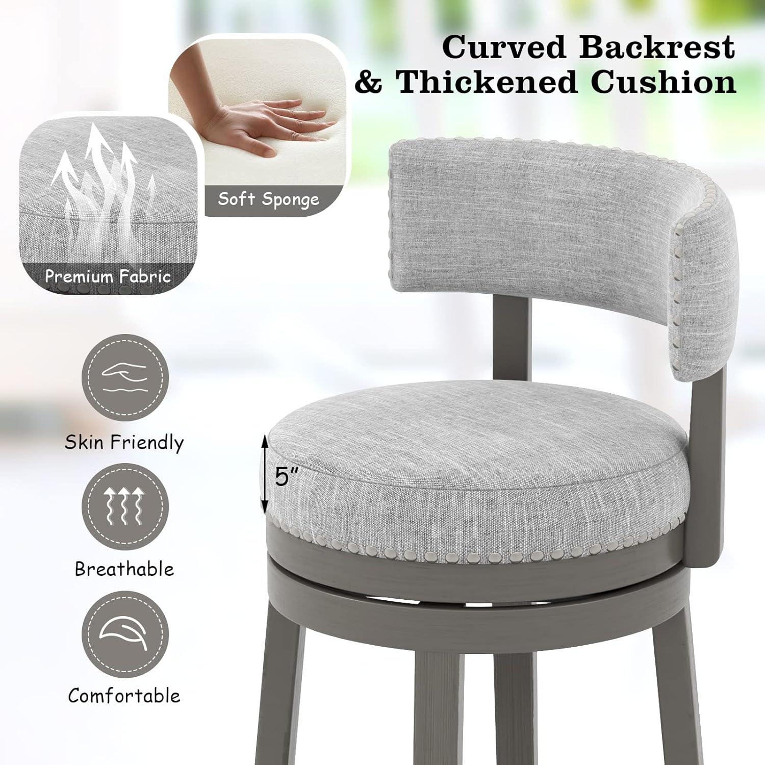 Bar Stool Set of 2, 27-inch 36 - Furniture Leg Set reseña y precio